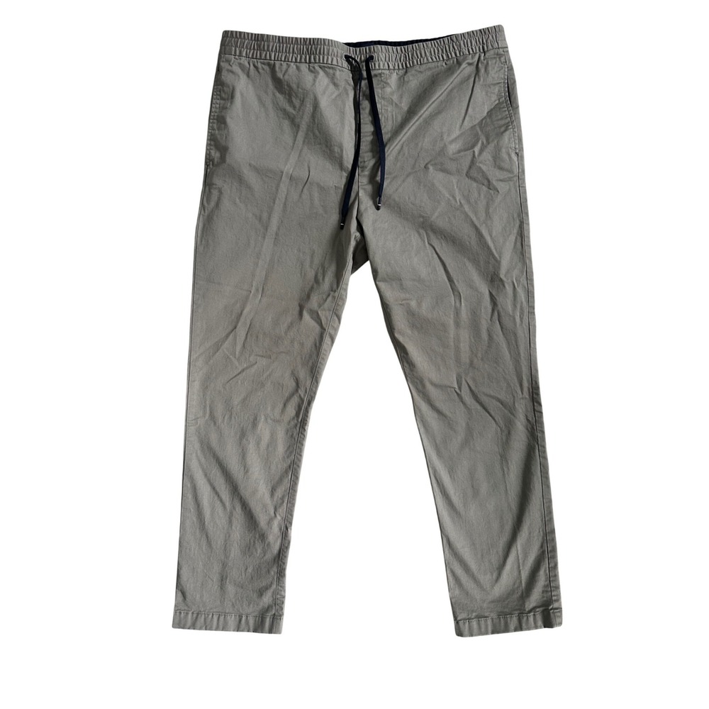 Tommy Hilfiger Mens XL Gray Elastic Waist Drawstring‎ Jogger Chino Pants Stretch